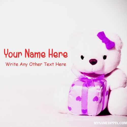 Print Name And Other Text On Cute Teddy Pictures