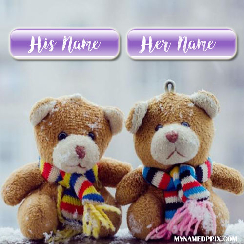 Write His And Her Name Couple Teddy Pictures