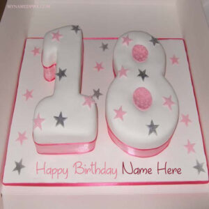 Write Name On Birthday Cake By 18th Age Wishes Pictures