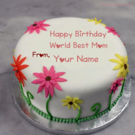 Write Name On Birthday Cake For Mother Wishes Pictures