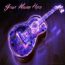 Write Name On Cool Music Guitar Picture