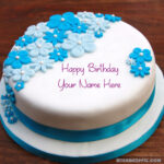 Beautiful Flowers Birthday Cake With Name Image – My Name Pix Cards