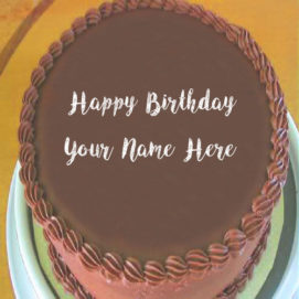 Chocolate Birthday Cake With Name Wishes Image