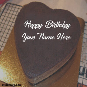Happy Birthday Heart Look Cake With Name Wishes