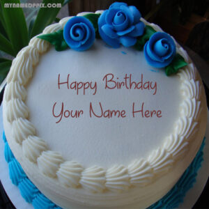 Love Roses Birthday Cake With Name Image