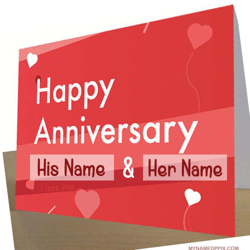 Specially Name Wishes Wedding Anniversary Card Image