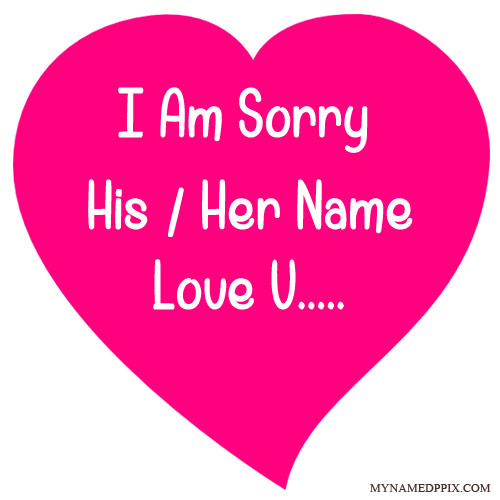 Specially Sorry Love Card With Name Image