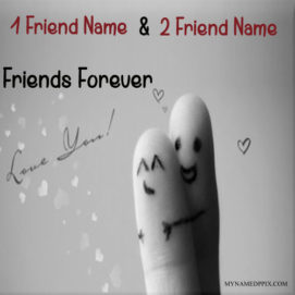 Write Boy And Girl Name Finger Friends Forever Image