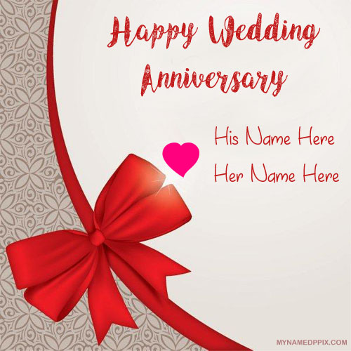Write Couple Name Anniversary Card Image