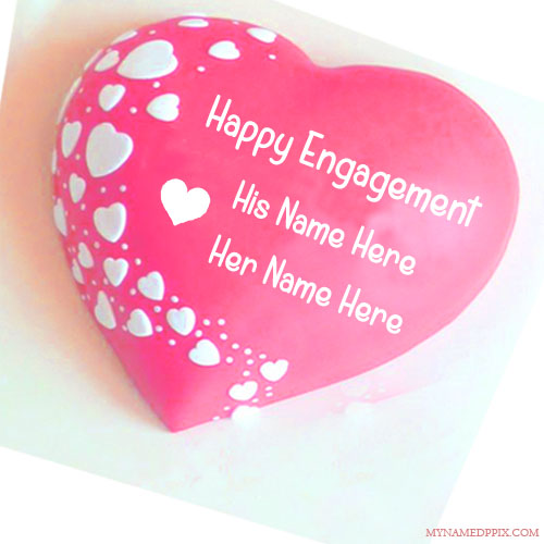 Write Couple Name Engagement Wishes Cake Image