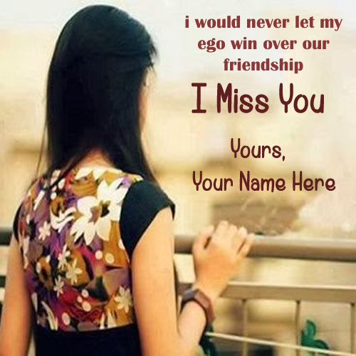 Write Friends Name I Will Miss U Image