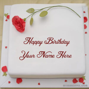 Write Lover Name Rose Birthday Cake DP