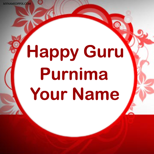 Write Name Happy Guru Purnima Wish Card