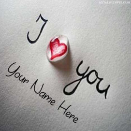 Write Name On I Love You Note Image DP