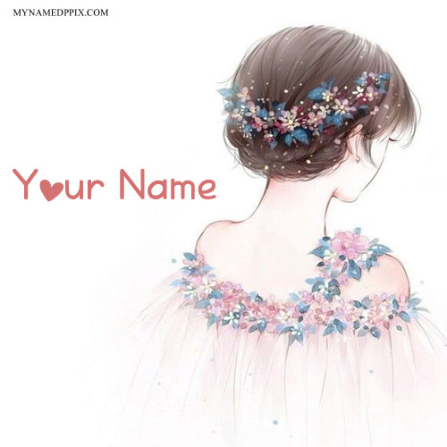 Write Name On Princess Drawing Girl Image