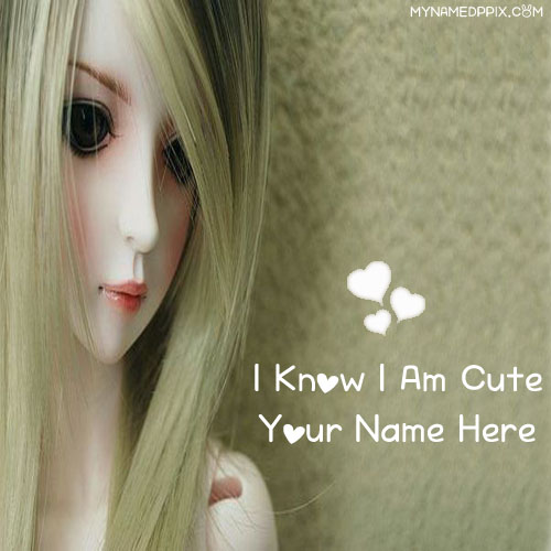 Write Name On Sweet Doll Profile Image