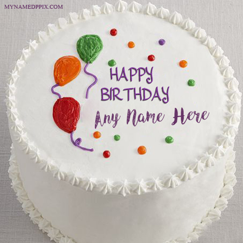 Balloons Decoration Birthday Cake Kids Name Wishes