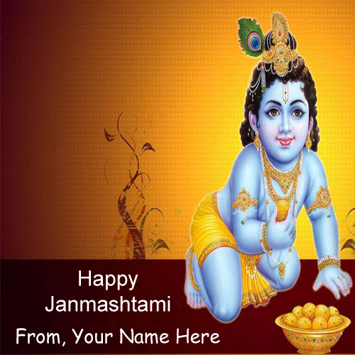 Best Name Wishes Happy Janmashtami Wish Card Image Edit Online