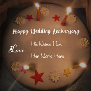 Candles Wedding Love Cake With Name