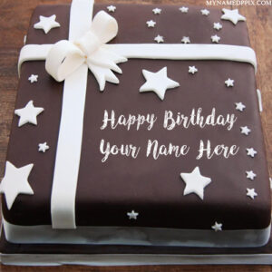 Chocolate Star Birthday Cake Kids Name Wishes Pics