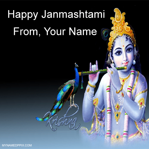 Create Online Janmashtami Wish Card Sand Whatsapp