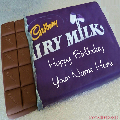 Dairy Milk Chocolate Birthday Cake Friend Name Wishes Pics