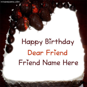Dear Friend Name Special Birthday Sweet Cake Image