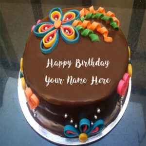 Girlfriend Birthday Wishes Chocolaty Cake With Name Image