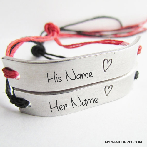 Print Boy And Girl Name Hand Bracelet Love Profile Pics