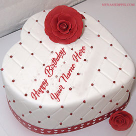 Print Lover Name Red Rose Heart Look Birthday Cake Pics
