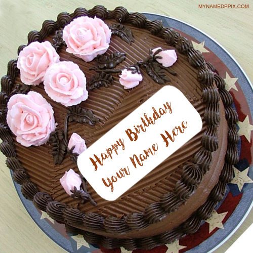 Print Name On Chocolate Birthday Cake Wishes Pics