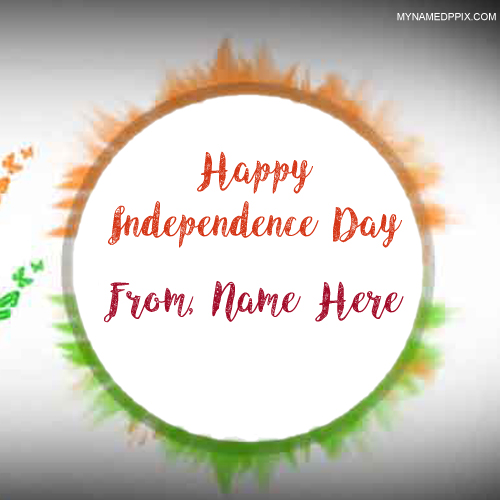 Print Name Special Wishes Indian Independence Day Image