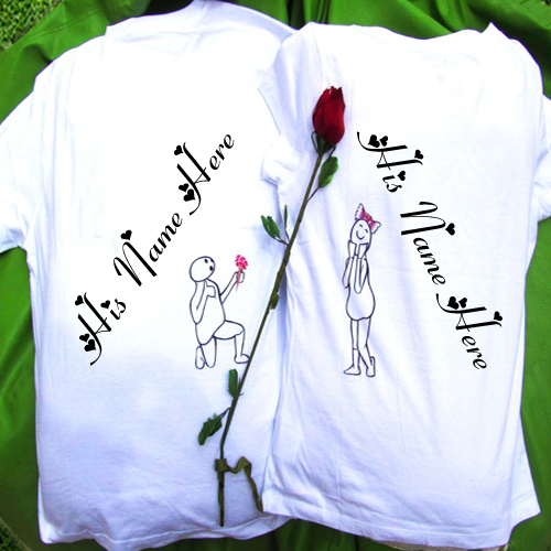 Print Two Lover Name Romantic T-Shirt Profile Pictures