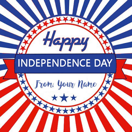 USA Happy Independence Day Wishes Name Image