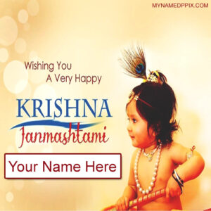 Wishing Card Happy Janmashtami Wishes Name Photo Edit