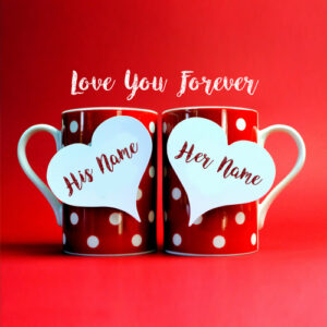 Write Lover Name Love U Forever Beautiful Cup Pictures