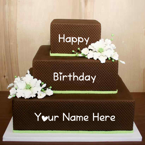 Write Name Birthday Wishes Layer Shaped Big Cake Pics