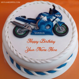 Write Name Cool Bike Birthday Cake Wishes Pictures