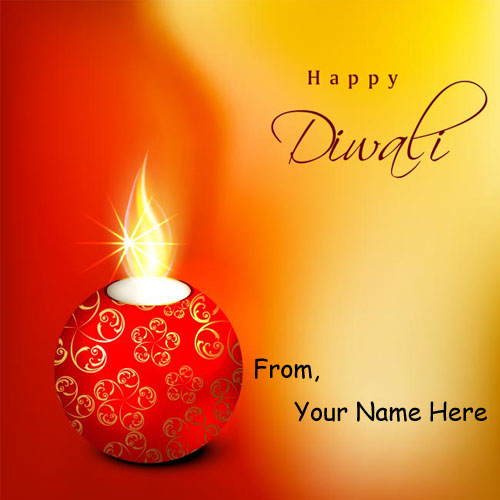Amazing Candles Diwali Wishes Picture Name Editing
