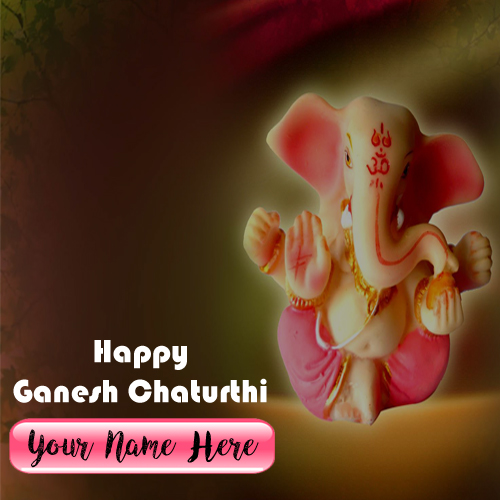 Beautiful Ganesh Chaturthi Wish Card Name Printed Online