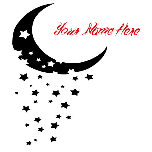 Beautiful Moon Stars Picture Name Profile Set Online Edit