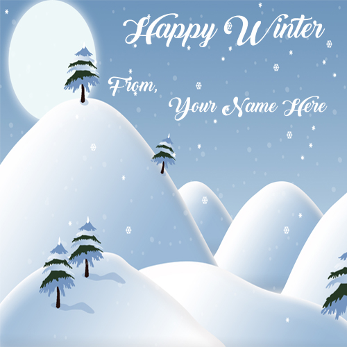 Beautiful Snowfall Rain Winter Wishes Name Pictures Edit