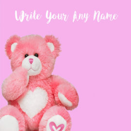 Custom Name Pink Cute Teddy Profile Image Download