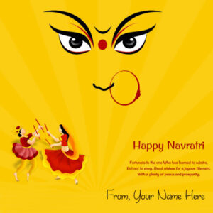 Happy Navratri Greeting Name Card Pictures Send