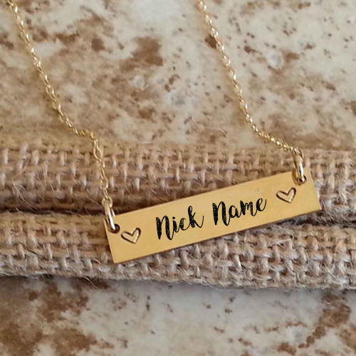 Personalized Necklace Bar Custom Name Profile Pictures