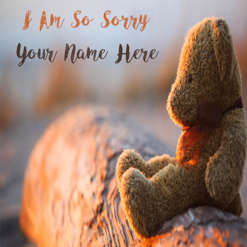 Sorry Teddy Greeting Cards Custom Name Pictures