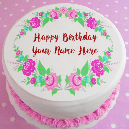 Write Name Beautiful Design Birthday Cake Image
