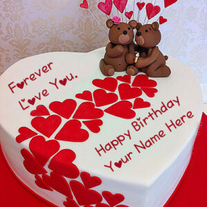 Write Name Birthday Teddy Cake Love U Forever Pictures