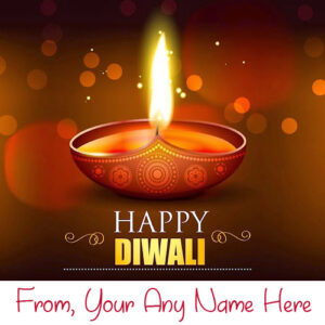 Write Name Diwali Greeting Candles Card Pictures