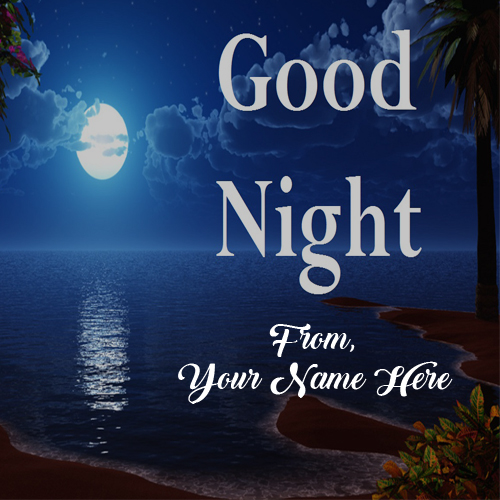 Write Name Good Night Special Wishes Greeting Card Image